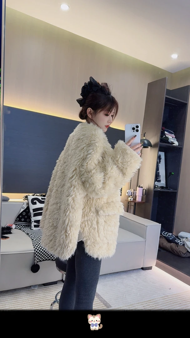 「彤彤」高级毛毛外套韩版皮毛一体