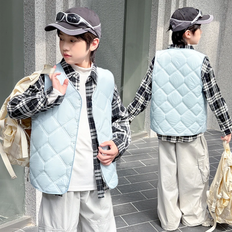 儿童新款棉马甲秋冬季外穿轻薄保暖内穿校服神器男童女童宝宝坎肩