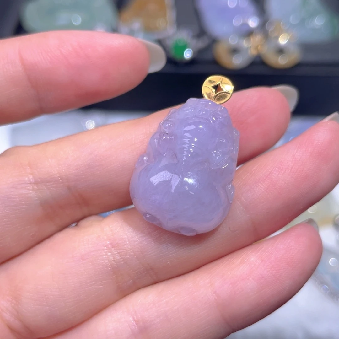 颈饰18K金镶嵌翡翠翡翠