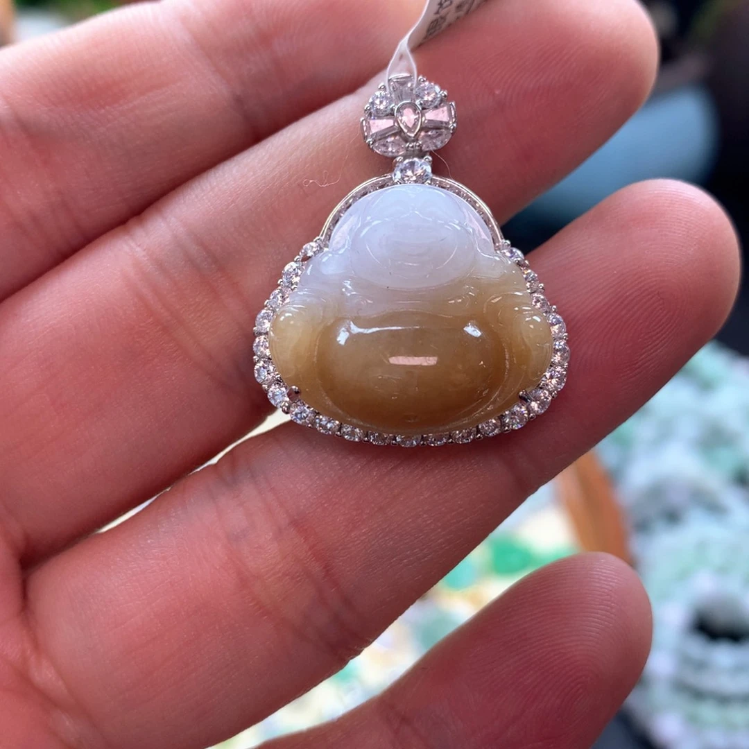 颈饰银S925镶嵌翡翠