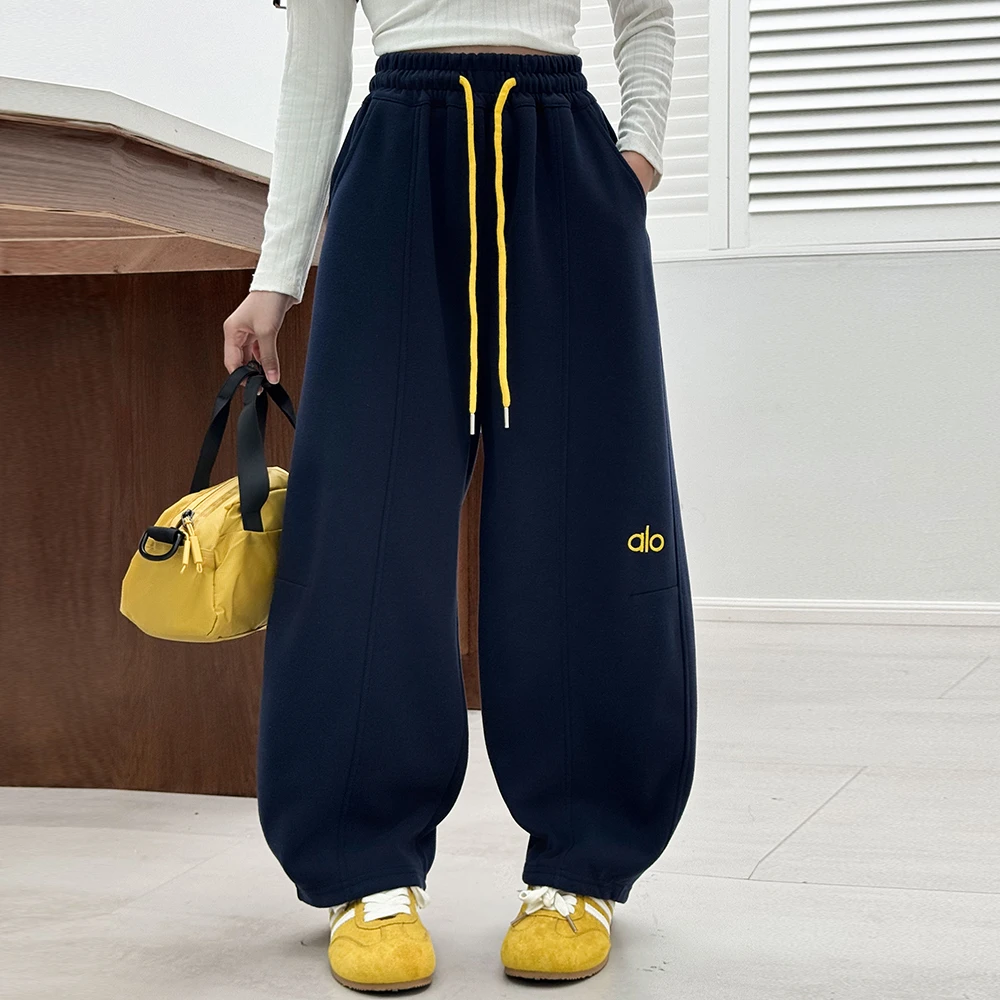 女童裤子春秋款2025新款儿童弯刀裤华棉宽松洋气炸街大童休闲卫裤