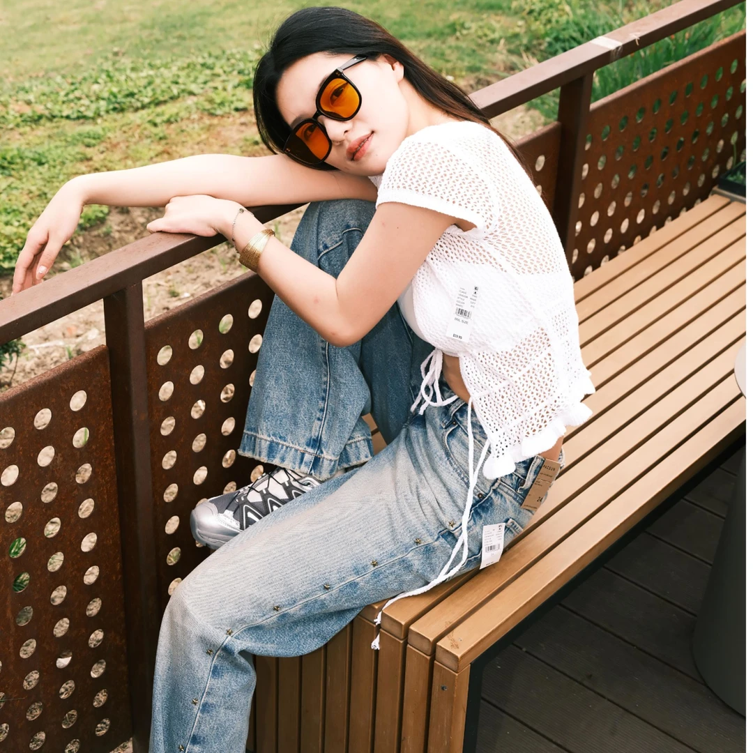 PACSUN2025新款美式经典牛仔裤时尚透气纯棉牛仔长裤