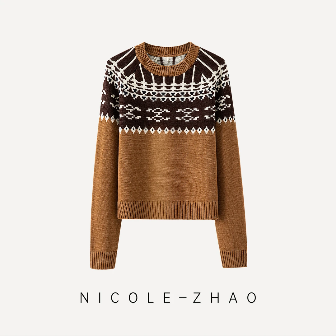 3NWM707（中古毛衣）【贵姐NICOLE】新款气质修身长袖衫时尚气质毛衣