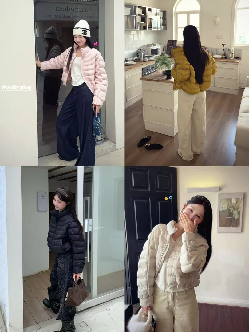 AFRESHM77【泡芙排骨款】韩系羽绒服女款立领短款90绒外套Y0138