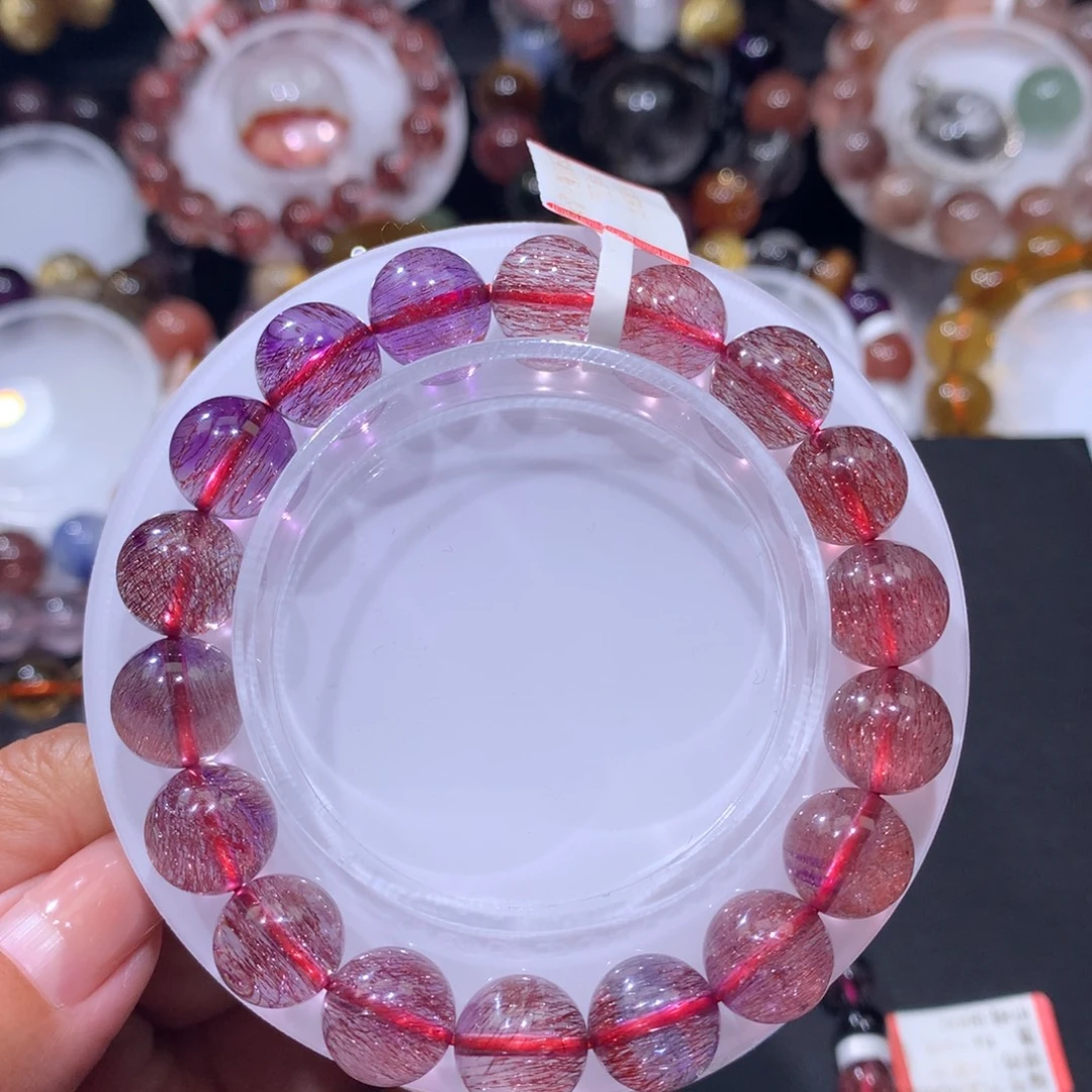 未镶嵌水晶手链紫红超11