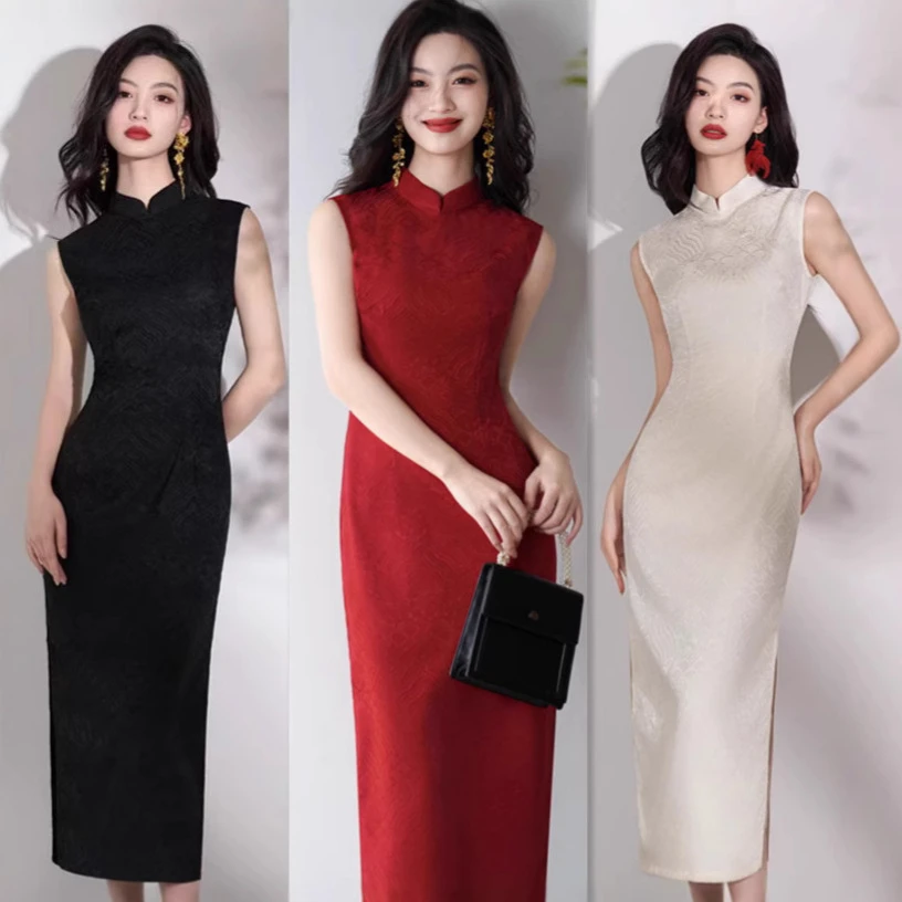 红色旗袍夏季新款2025改良新中式年轻款少女高级感复古民国订婚裙