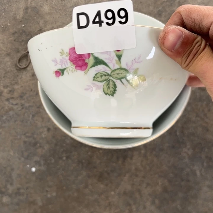 我***A八九十年代高岭土盘碗碟有矿点有瑕疵D499