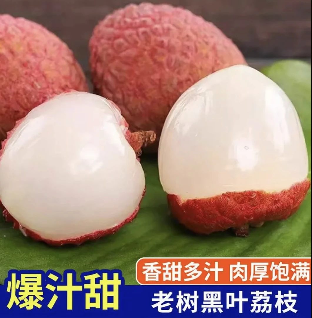 新鲜现摘黑叶荔枝整箱发货当季时令水果清甜多汁
