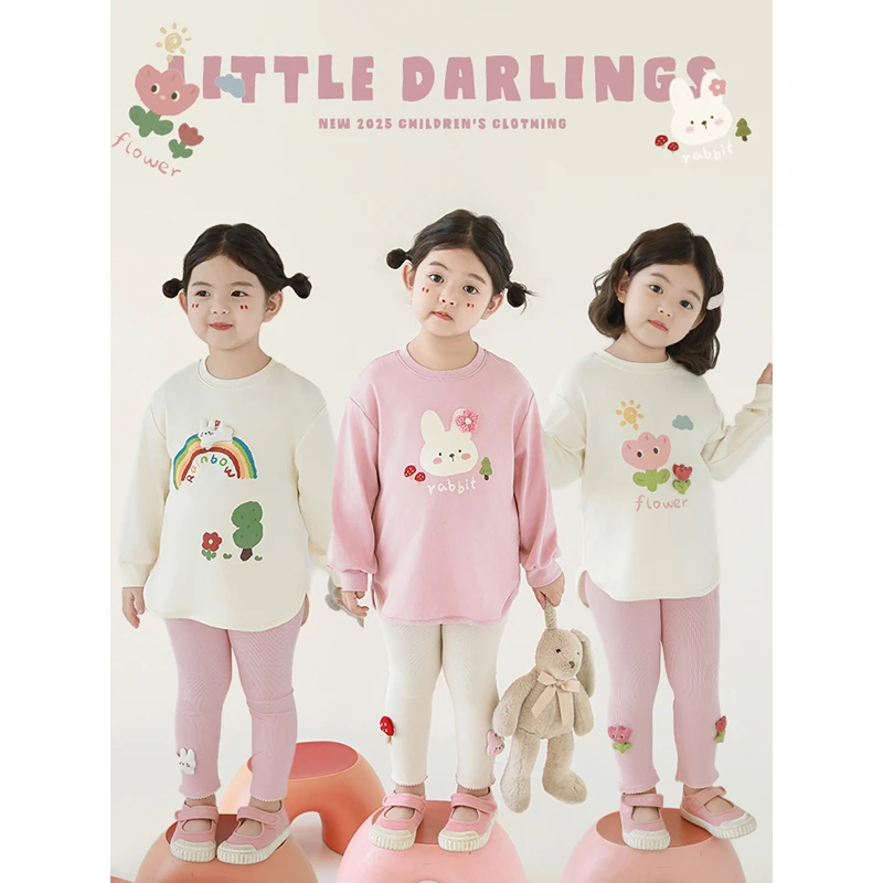 【清仓】幼悠女童卡通印花中长款卫衣春季宝宝儿童长袖休闲T恤C3065