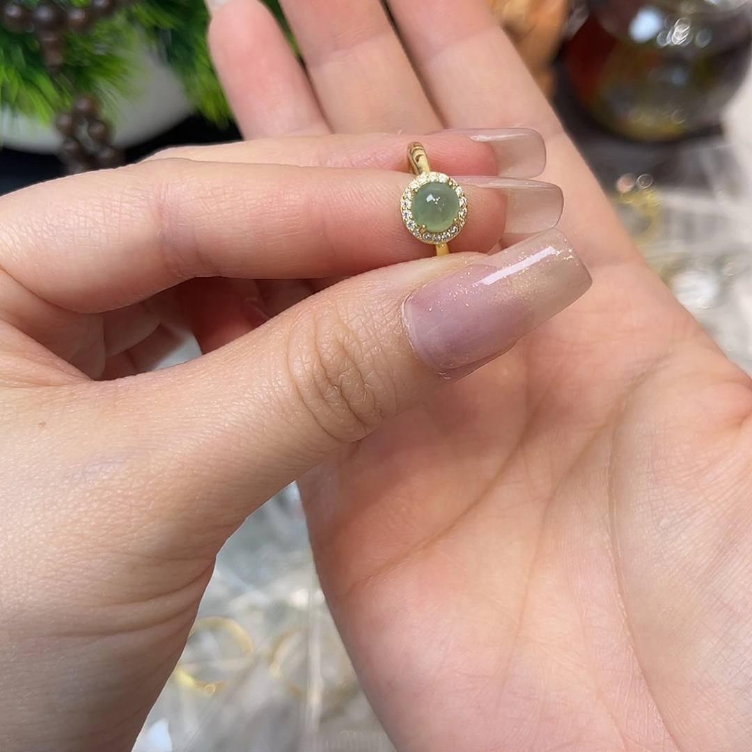 翡翠银S925镶嵌戒指