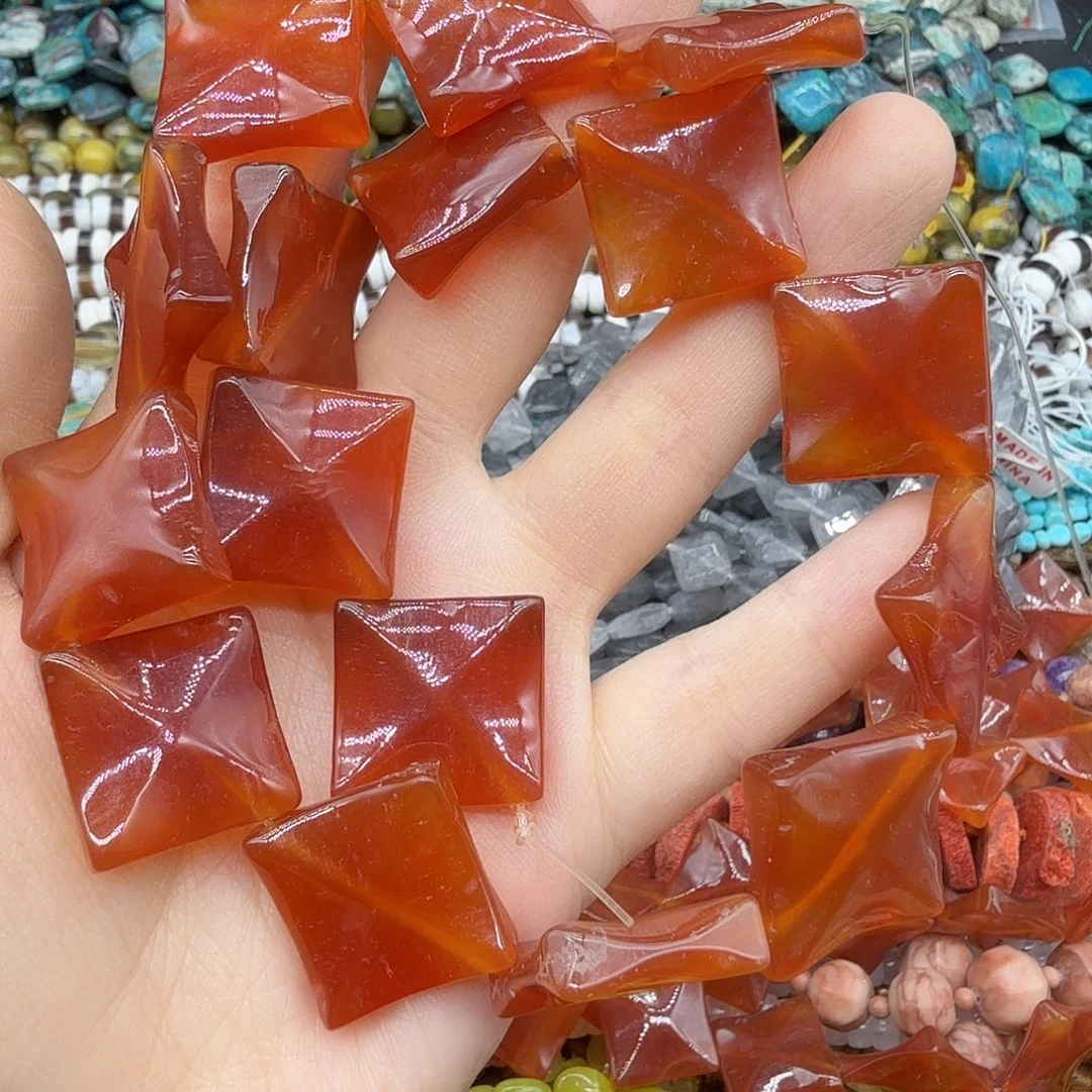 珠宝半成品未镶嵌水晶20m红玛对角一条