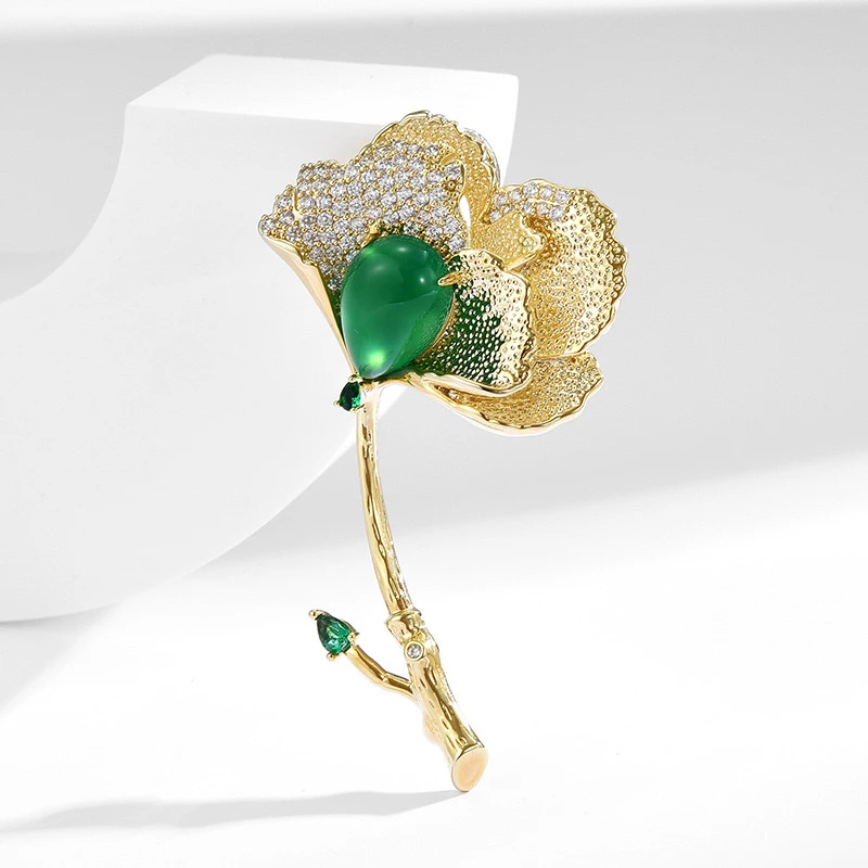 铜合金仿水晶胸针 禧娘娘-时尚创意复古大衣胸针-S3568