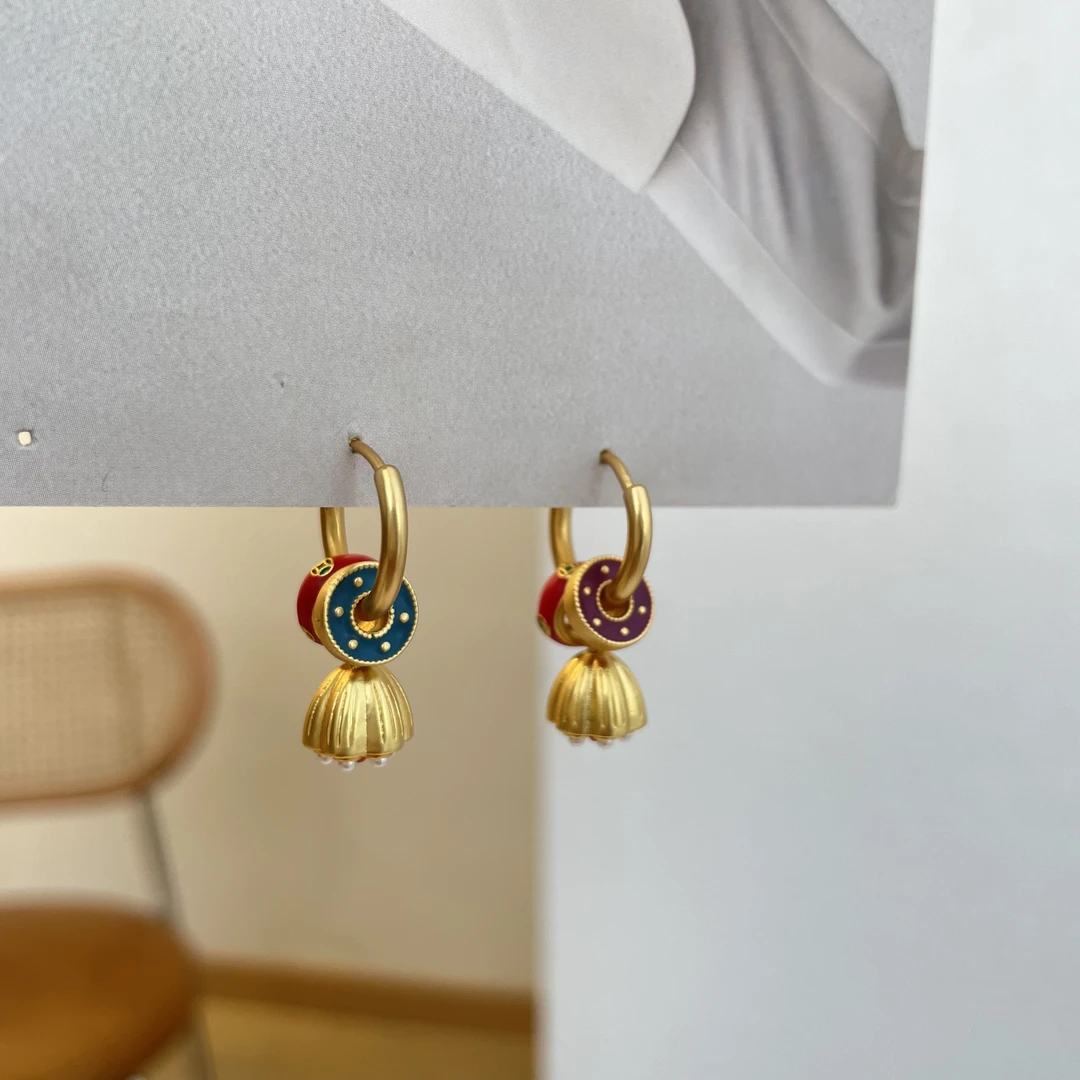 铜合金耳饰 E0500时尚新中式新年耳环手工吊坠耳环