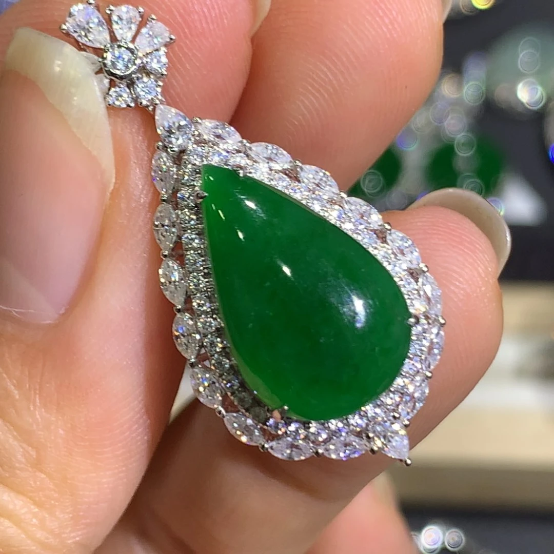 翡翠颈饰18K金镶嵌9、