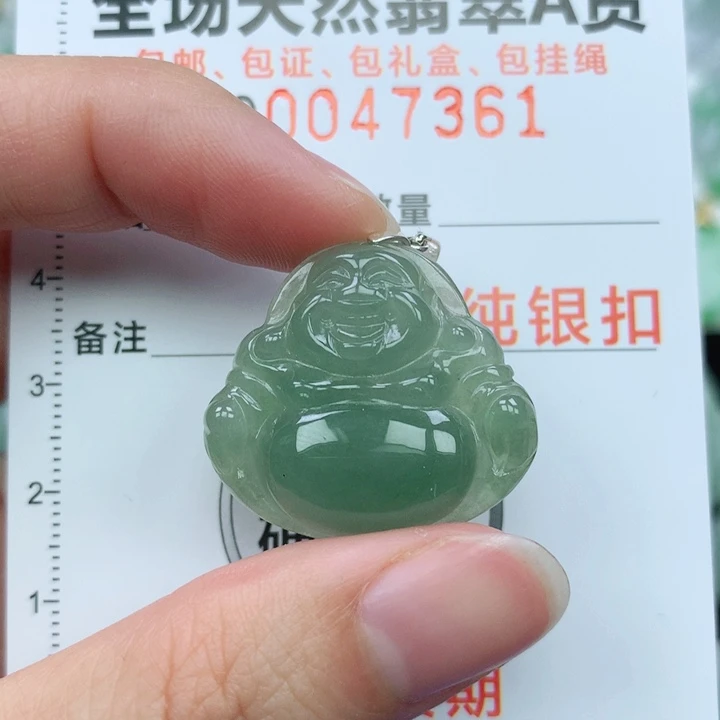 翡翠颈饰银S925镶嵌天然翡翠a货
