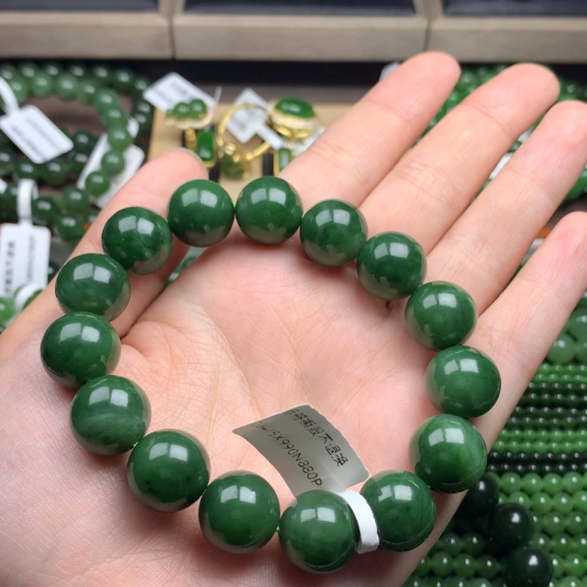 【闪购商品】手串未镶嵌和田玉（碧玉）14m