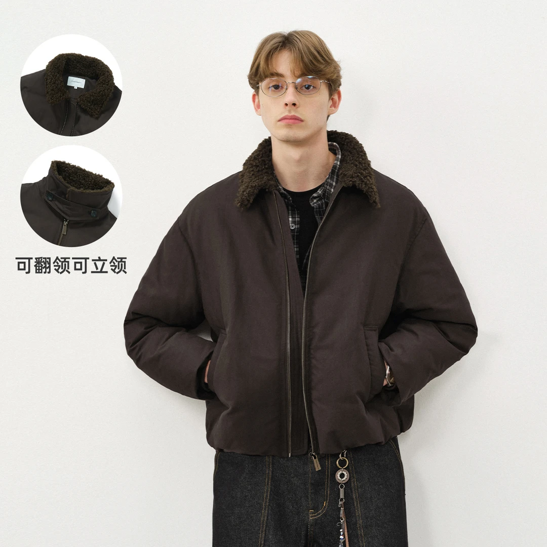 714street美式复古【立领/翻领】夹棉外套男2025防风工装棉服521705