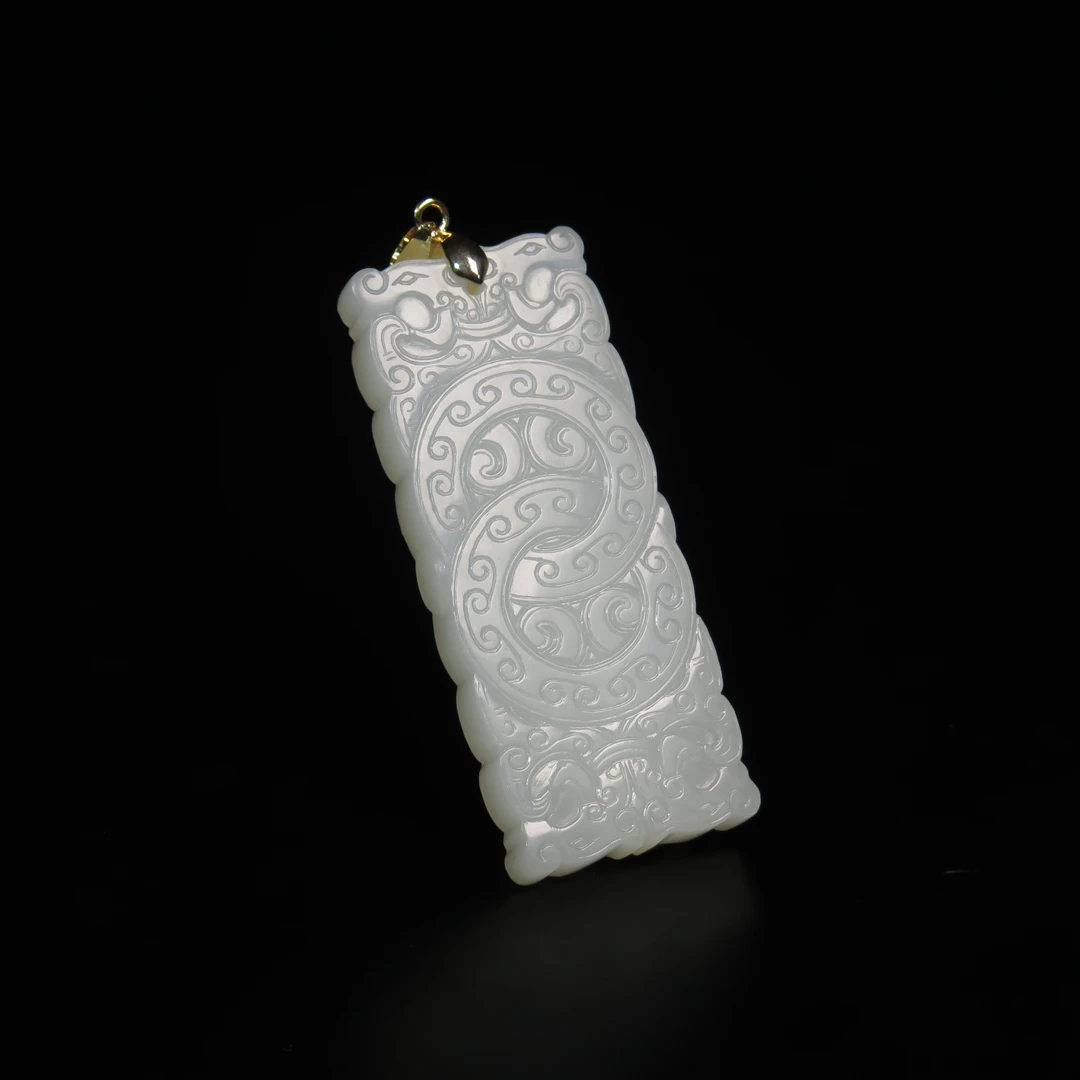 清代盘龙纹玉佩/MZ082984/和田玉/民族文物