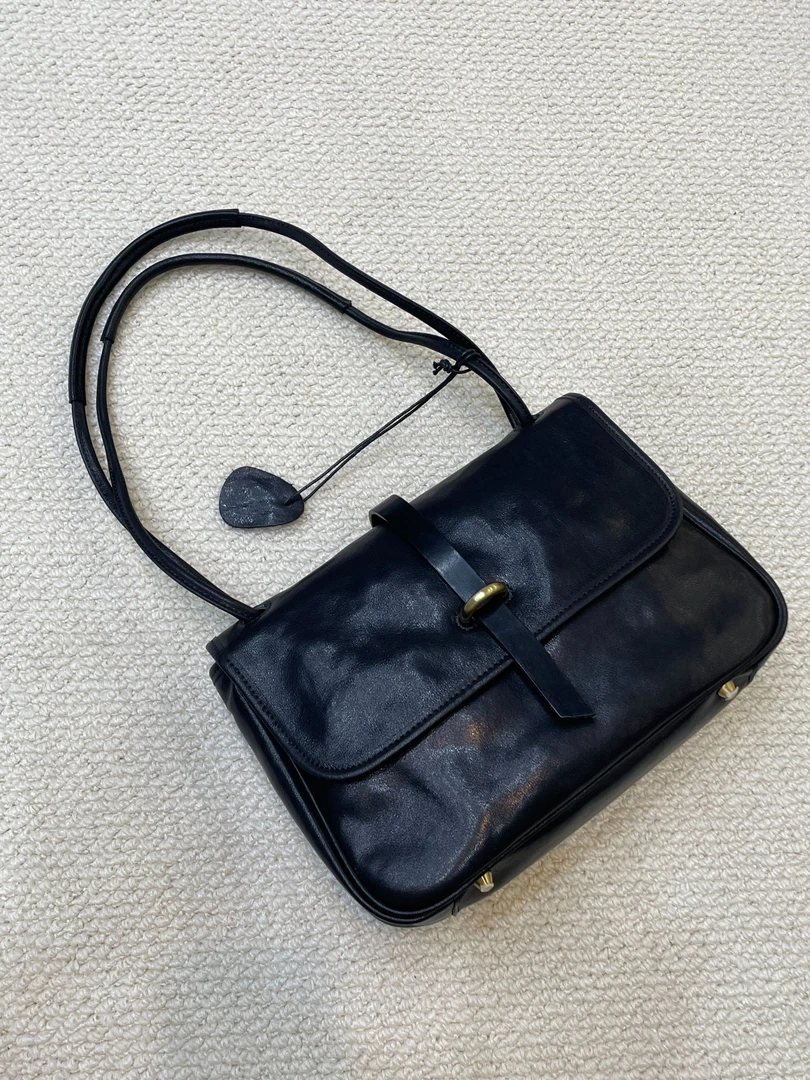 【小邮差】头层水晶植鞣牛皮单肩斜挎邮差包