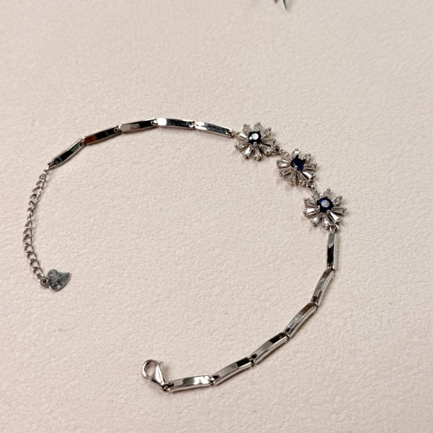 【六六中古】孤品精美s925蓝宝石手链ty2766手围18以内