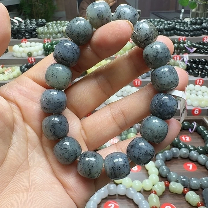 未镶嵌手链和田玉新疆青花老型卡14