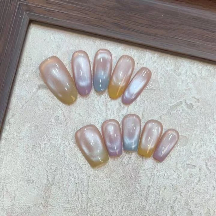 W.【彩虹】纯手工穿戴甲