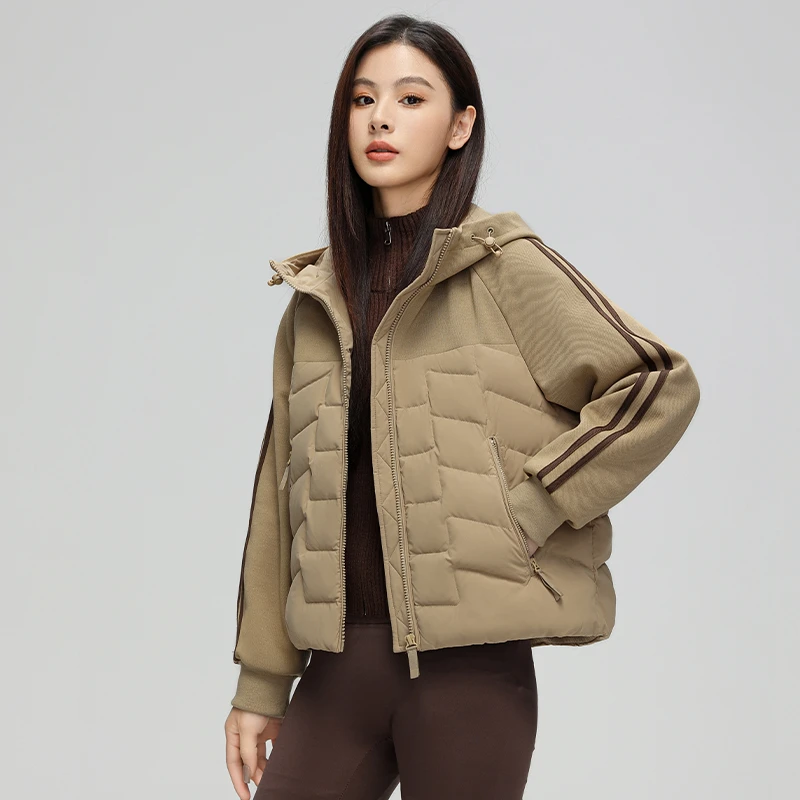 “羽”众不同！早春新国标90白鸭绒百搭减龄连帽羽绒服B7522#990K1