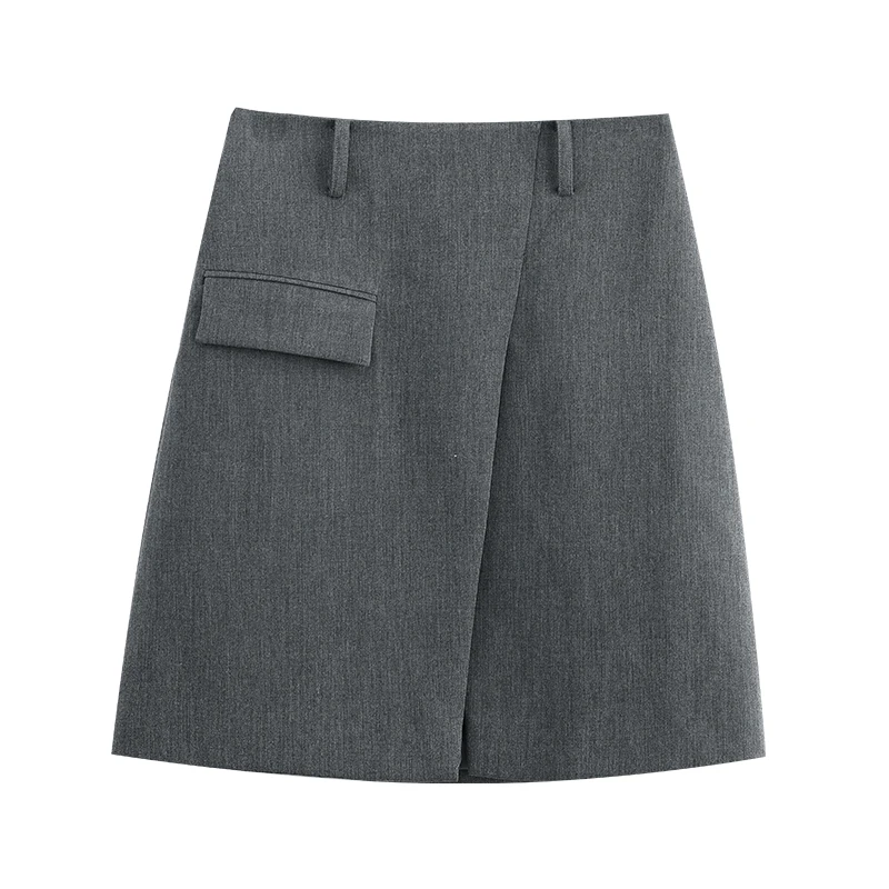 高腰不起球半身裙气质夏季时尚短裙直筒女士纯色梭织1821
