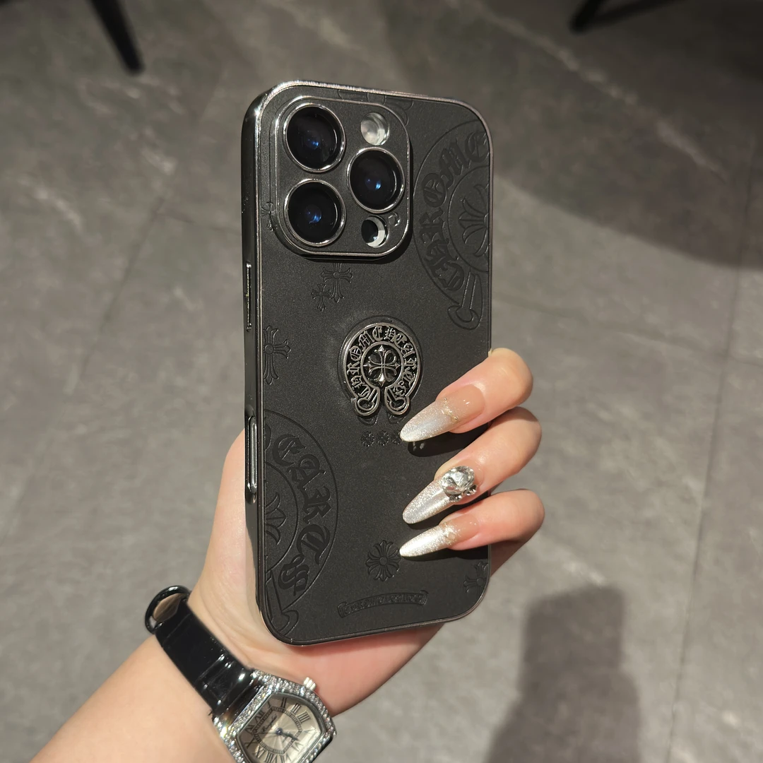 金属立体克罗心适用iPhone16promax手机壳苹果15新款全包14小众13