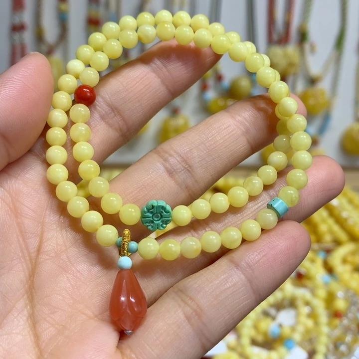 蜜蜡未镶嵌手链5m