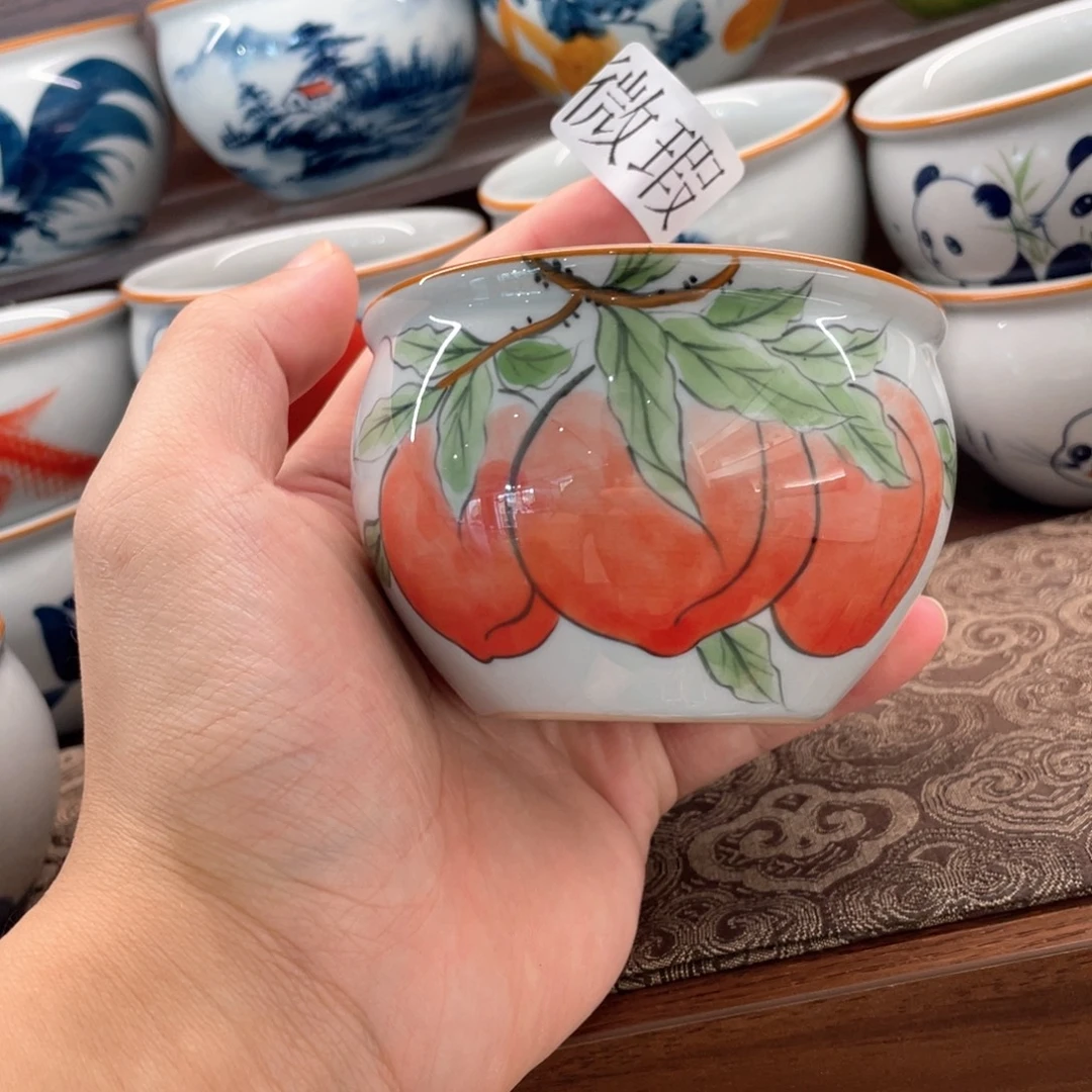釉下手绘茶具微瑕