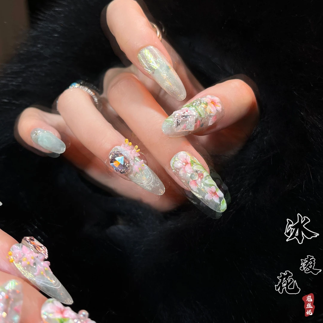 设计师款@【冰凌花】寇丝妮 纯手工穿戴式美甲