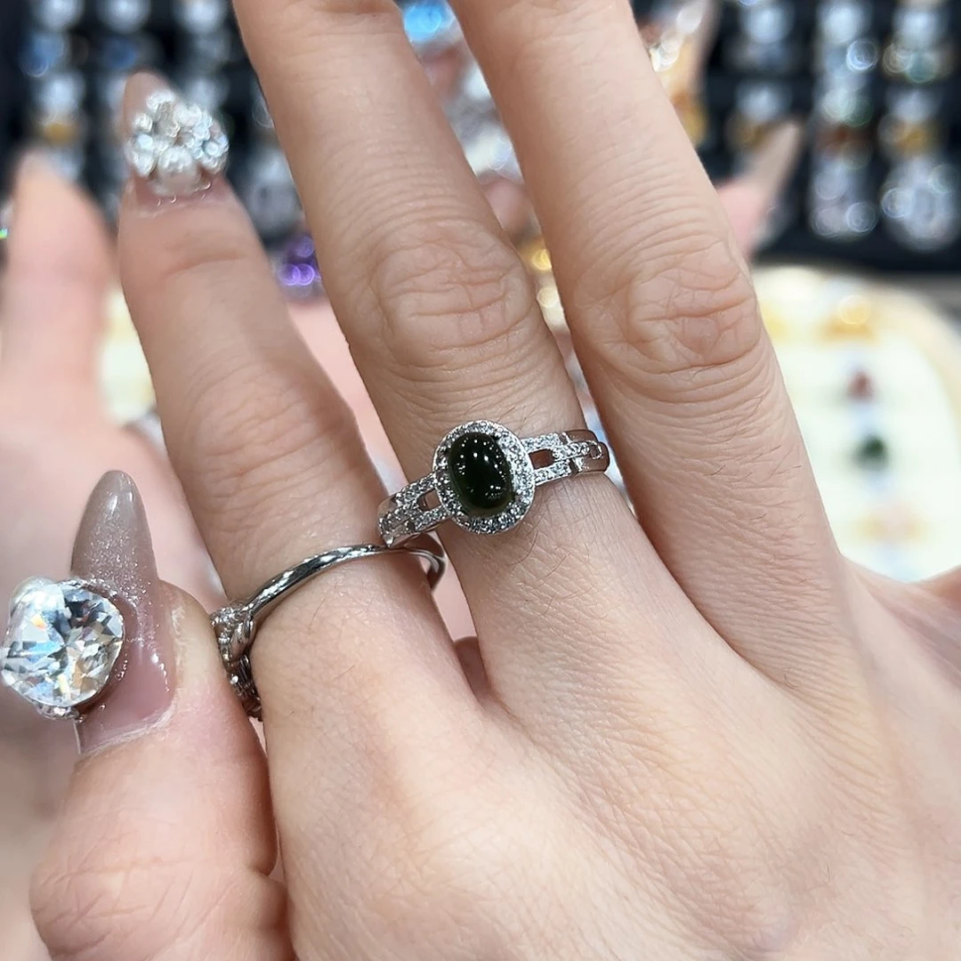 水晶金色拖不保色介意慎拍银托不掉色银S925镶嵌7***z