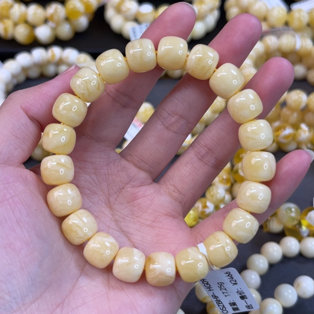 手串蜜蜡未镶嵌11mm奶油浓蜡花蜡