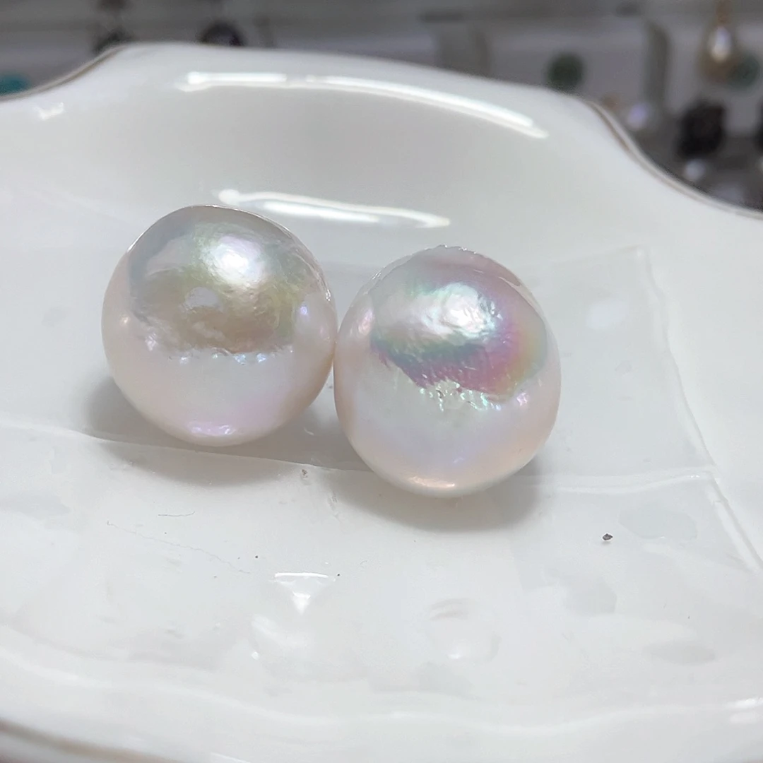 淡水珍珠耳饰银S925镶嵌17