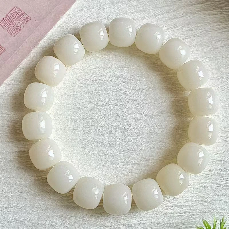 白菩提手串绕指柔菩提根单圈文玩念珠男女盘玩珠串