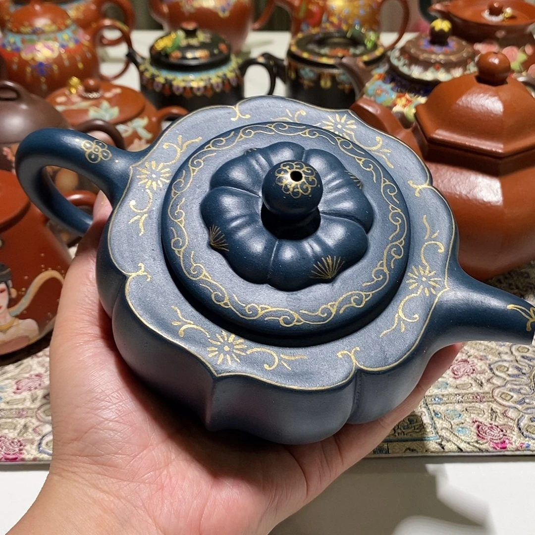 比***鱼紫砂茶壶宜兴紫砂壶