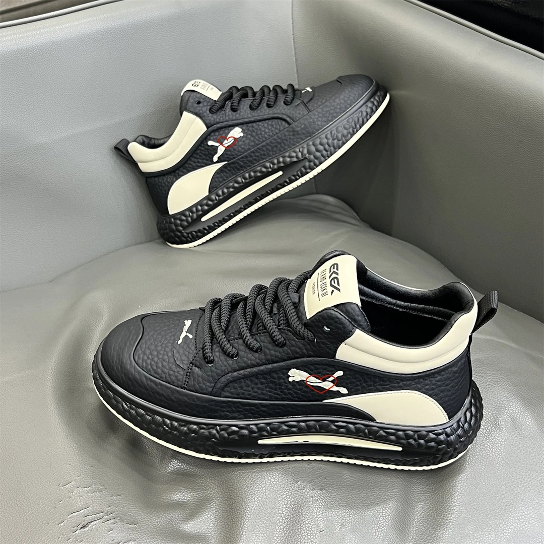 男鞋2025冬季新款休闲风透气高帮板鞋防滑厚底增高时尚运动休闲鞋