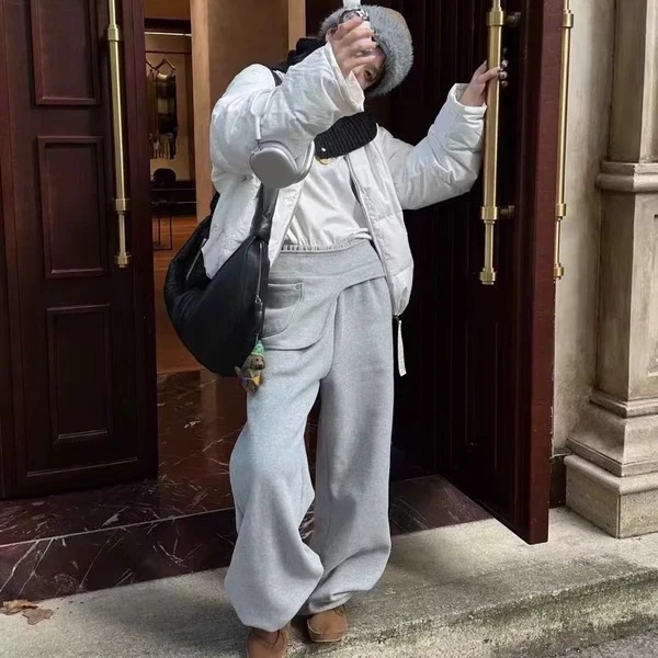 上身巨韩加绒裤～潮流加厚保暖