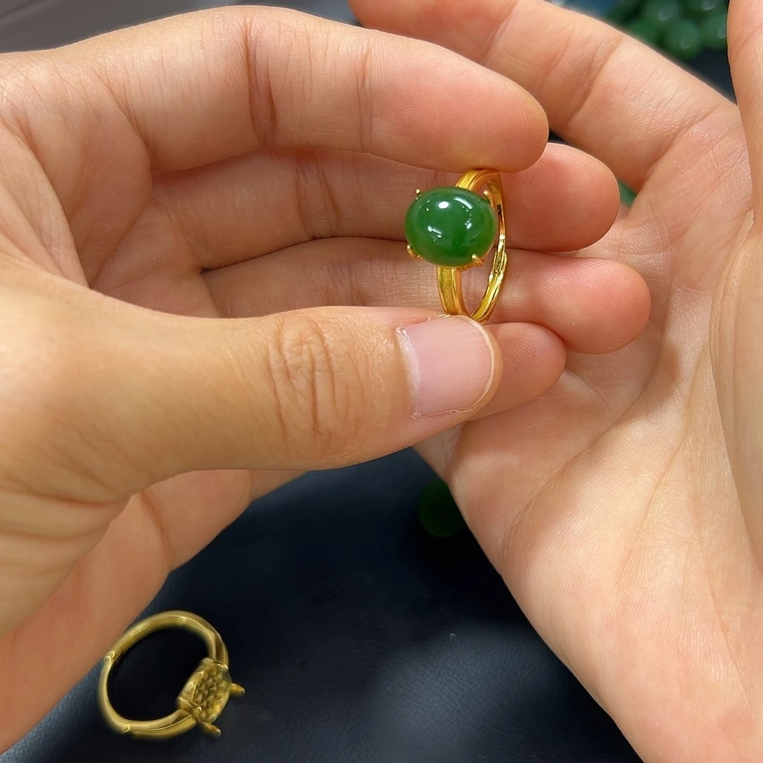 和田玉戒指银S925镶嵌斯****n