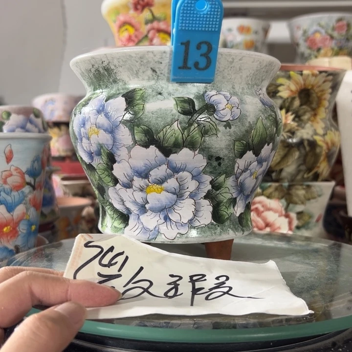 景德镇手绘花盆满38包邮偏远地区除外