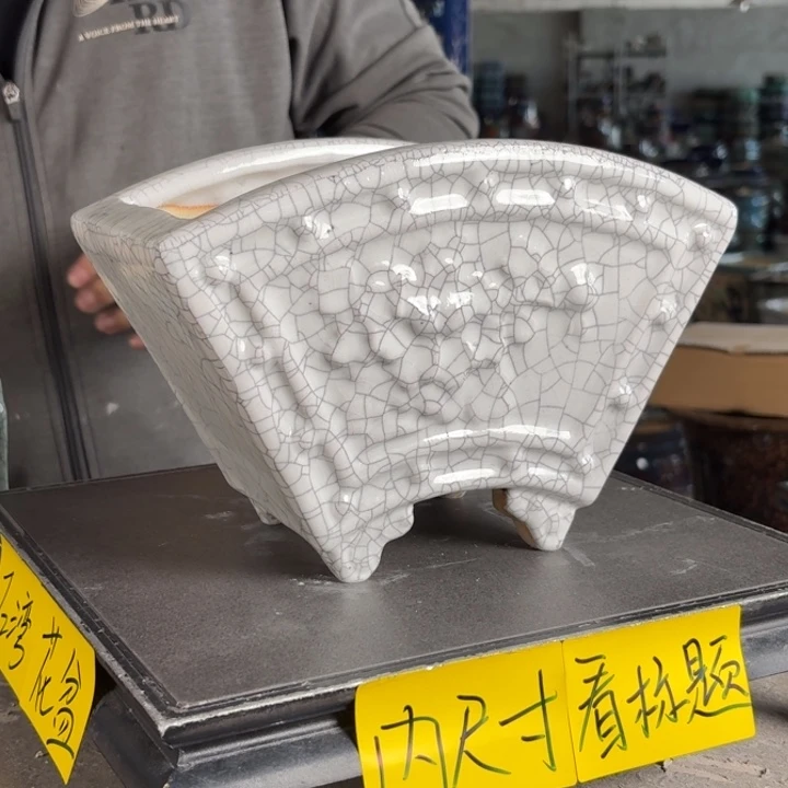 。一风堂石湾花盆 釉色微瑕 打磨痕迹 内21*11*11