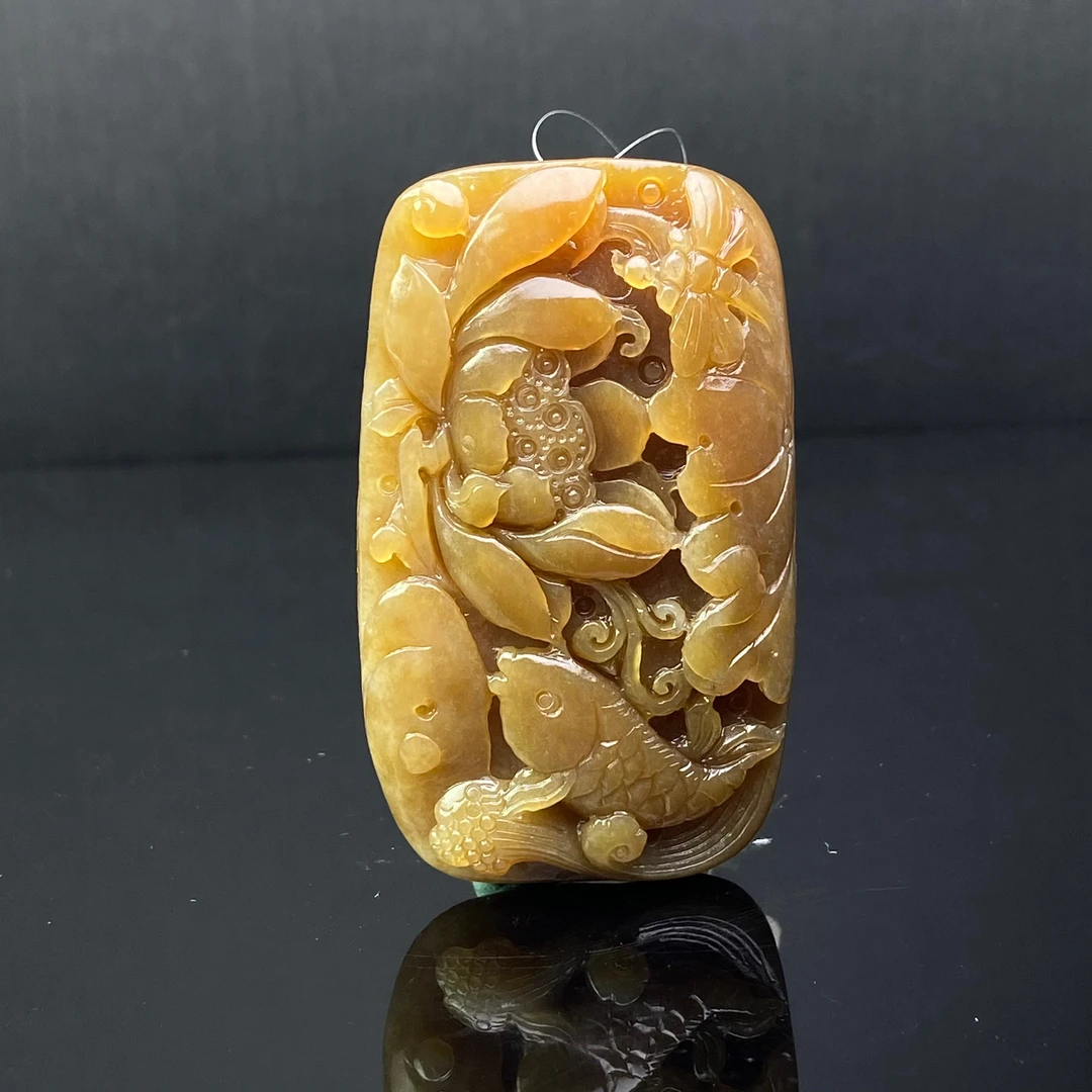 和田玉  莲年有鱼/朵云轩AK71070HC