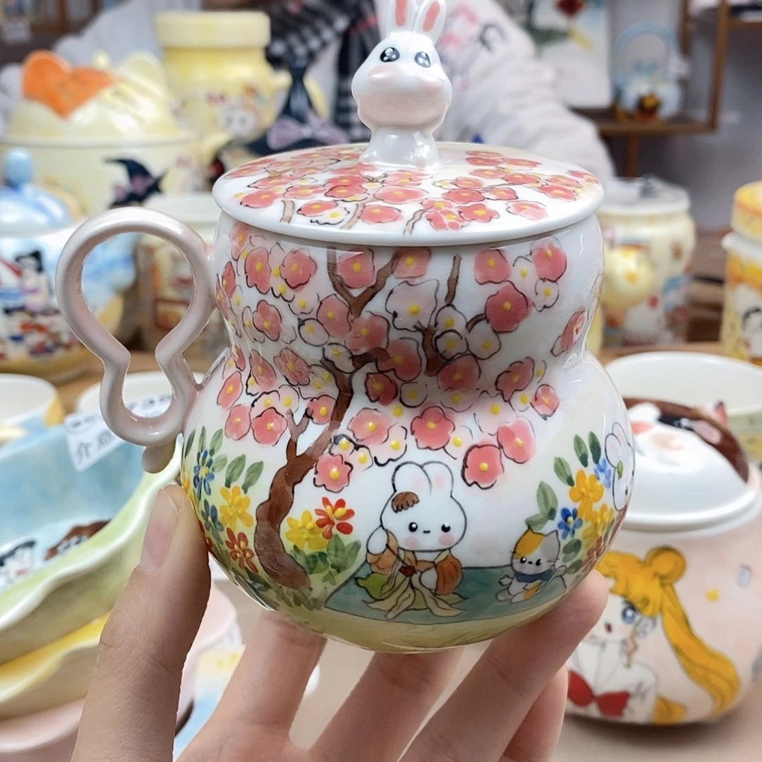 杯掬***手董董文创手绘陶瓷