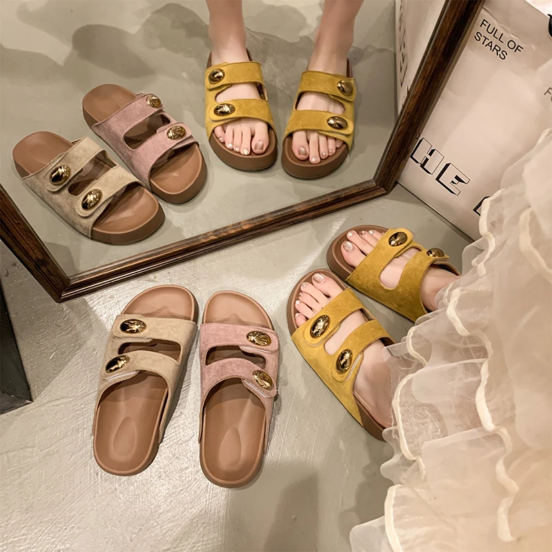 厚底勃肯一字拖鞋女外穿2025夏季新款凉拖海边沙滩凉拖鞋子0008