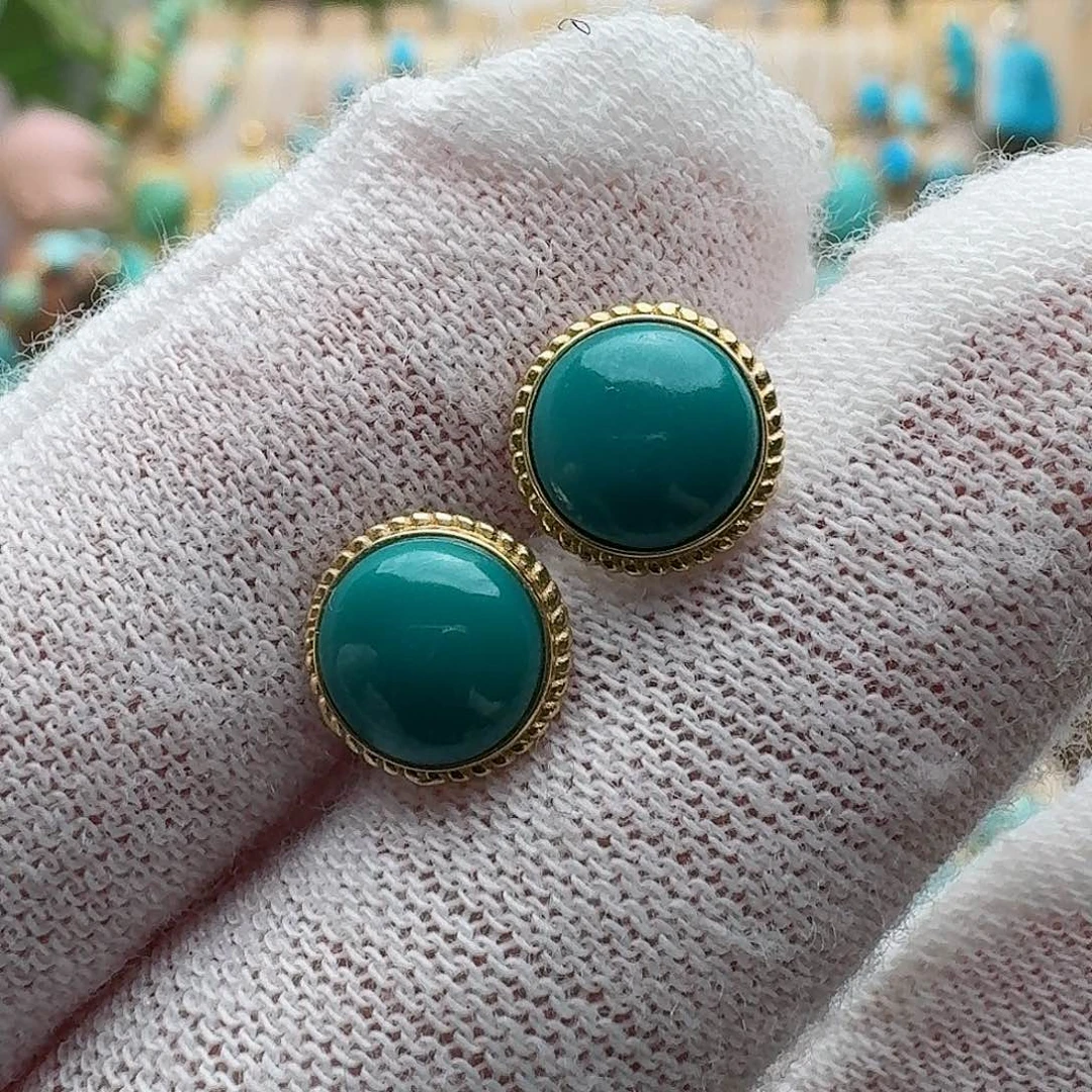 绿松石珠宝奇石18K金镶嵌