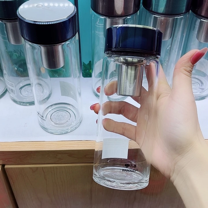 万象品牌单层玻璃杯U264-390深青色