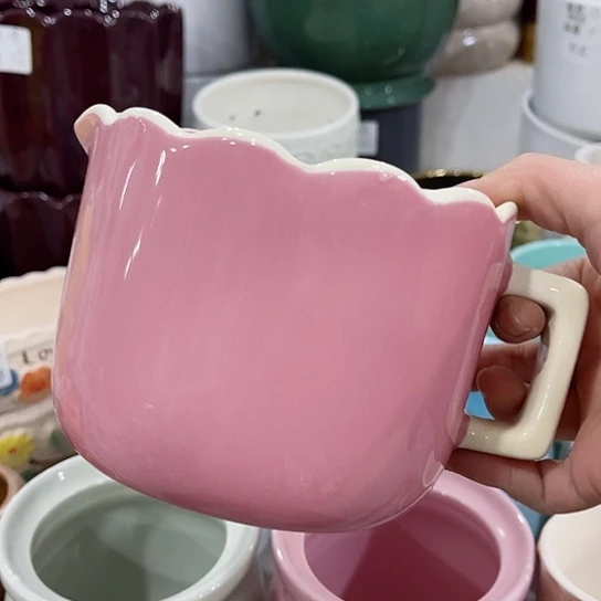 多肉绿植陶瓷花盆9.9包邮，有孔