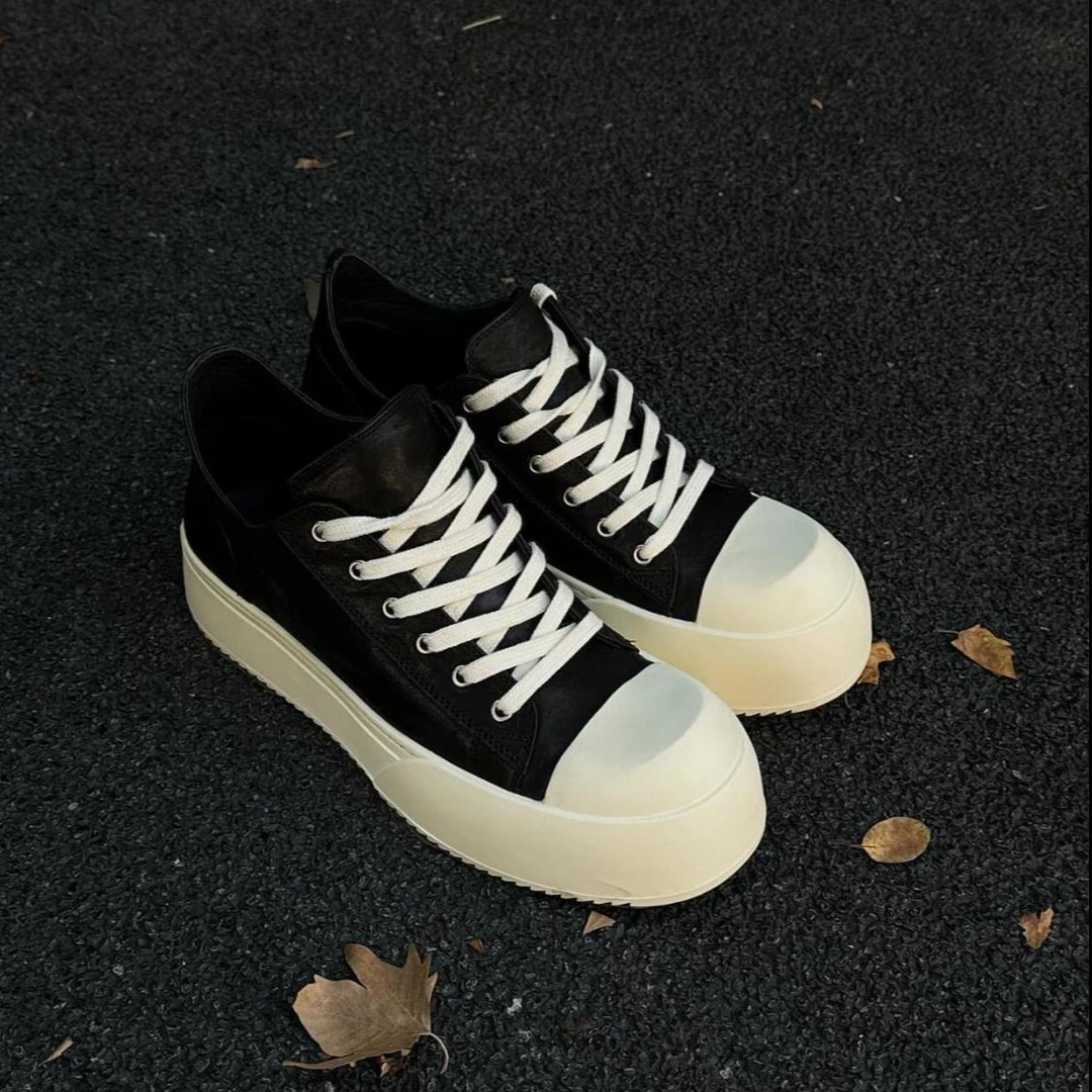 PT RICH夏季黑色板鞋男款透气厚底增高明星同款通勤大头德比鞋休