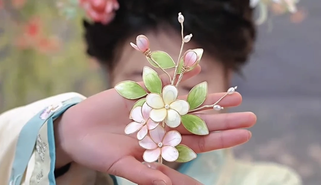 江南浔汉服头饰古风饰品 绒花默认软簪 改主体找客服